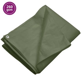 vidaXL Prelată 260 g/m², verde, 3x3 m, HDPE