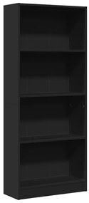 857813 vidaXL Bibliotecă, negru, 60x24x143 cm, lemn prelucrat