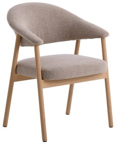 Set de scaune de sufragerie bej cu cotiere 2 buc. din lemn de stejar Elk – Unique Furniture