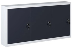 vidaXL Dulap de scule de perete, gri &amp; negru, metal, stil industrial