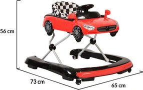 Premergator Reglabil in 3 Trepte NOVOKIDS™ Super Cabrio Car, 3 in 1, Transformabil in Antemergator si Masinuta copii, Pliabil, Cu Melodii si lumini,