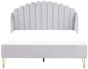 Pat matrimonial 140 cm Alise (gri) (cu somieră). 1077497