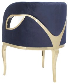 Fotoliu tapitat Morello bleumarin/gold – H78 cm
