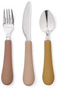 Tacâmuri pentru copii, galben ocru/teracotă din silicon 3 buc. Tuscany Mix – Cam Cam Copenhagen