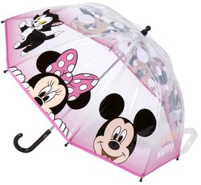 Disney Minnie Make Me Happy umbrelă transparentă pentru copii Ø71 cm