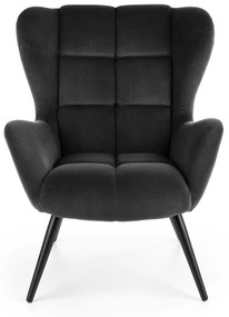 Fotoliu Tyrion velvet negru H91 cm