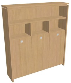 Dulap înalt pentru haine Verno 188 x 46 x 210 cm, cu rafturi, stejar deschis