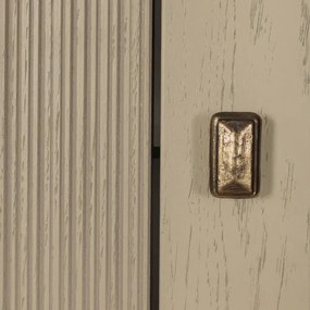 Vitrina Casablanca, 1 Usa si 2 Sertare, Crem Dune si Interior Negru, 67.5 Cm