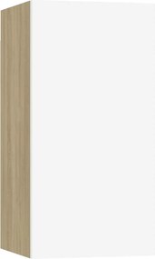 vidaXL Comodă TV, alb și stejar Sonoma, 30,5x30x60 cm, lemn prelucrat