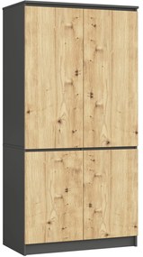 Dulap de haine Sinfin (grafit + stejar artisan). 1117422