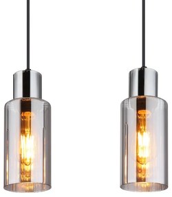 Lustra suspendata design modern LIDARIA 4L negru/fumuriu
