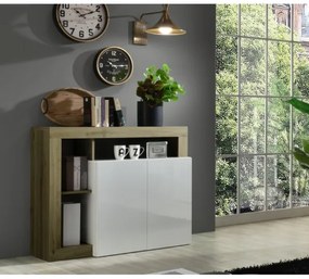 Comodă LENOR alb/maro