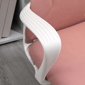 Vinsetto Scaun de birou ergonomic și căptușit, cu înălțime ajustabilă și balans, 62x56x110-119,5 cm, roz | Aosom Romania