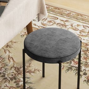 HOMCOM Set de 4 taburete de bucătărie, empilabile, stil catifea, până la 100 kg, cadru din oțel, 41,5 x 41,5 x 46 cm, Gri închis | Aosom Romania