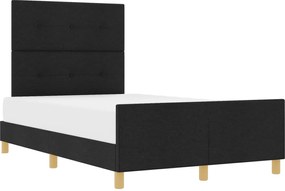 vidaXL Cadru de pat cu headboard Negru 120 x 200 cm țesătură