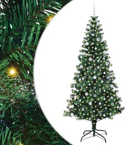 vidaXL Pom de Crăciun artificial pre-iluminat cu 300 LED Verde 240 cm