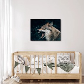 Tablou pe sticlă cu lup (70x50 cm)