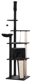 PawHut Stalp de sgariat pentru Pisici pe mai multe niveluri Inalt 210-240cm cu Cusca si Hamac