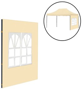 Foișor de grădină cu fereastră perete lateral prelată 3x4 m bej