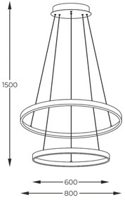 Lustră LED pe cablu Zuma Line 2023200-BK BRENO LED/60W/230V 3000/4000/6000K