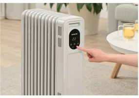 Sencor - Radiator electric cu ulei, 11 elemente, 1000/2300 W, 230 V, alb + telecomandă