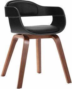 vidaXL Scaun de bucătărie, lemn curbat & piele ecologică