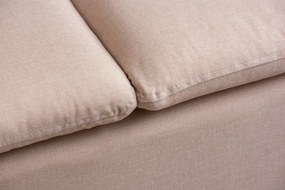 Colțar 3 Locuri, Cadru Metal, Lungo, Crem