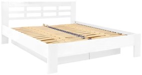 Pat matrimonial din lemn masiv cu spațiu de depozitare ANGELA 180x200 cm alb