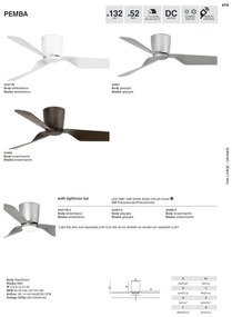 Lustra LED cu Ventilator si telecomanda design modern PEMBA alb