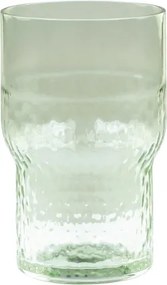 Pahar din sticlă verde antichizat, 8x13 cm, 415 ml, „Clamart"
