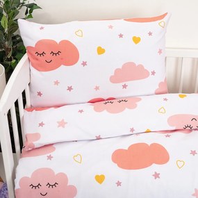 Lenjerie de pat 4Home de bumbac pentru pătuț Pink Clouds, 100 x 135 cm, 40 x 60 cm, 100 x 135 cm, 40 x 60 cm