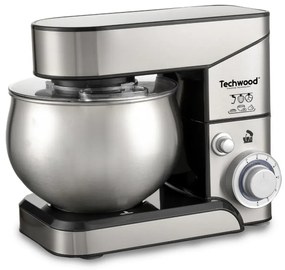 Mixer planetar Techwood TRO-1050, 1000W, 5 litri, 6 viteze, Pulse, 3 accesorii, Inox