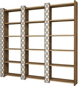 Biblioteca CITY 3, alb/alun, PAL melaminat, 185x24x170 cm