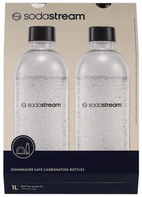 Set 2 sticle carbonatare, plastic, 1L, AlbNegru Sodastream 1042202400