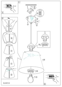 Eglo 54459 - Lustră pe cablu MOLOVE 1xE27/60W/230V