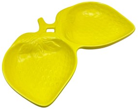 Platou compartimentat STRAWBERRY, Galben, 25x15cm