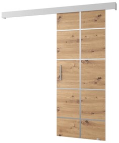 Zondo Uși culisante Sharlene III (stejar artisan + alb mat + argintiu). 1043689