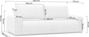 Canapea extensibilă Velamo - chenille bej deschis Bella 05