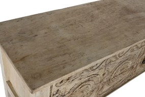Consola sculptata, natur, din lemn de tec si mango, Legacy