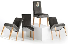 Restilo Husă pentru scaun Sento gri închis, 48 x48 x 58 + 10 cm, set de 4 bucăți