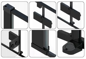 Cabina de dus dreptunghiulara Rea Fargo cu usa batanta 80x100 negru mat