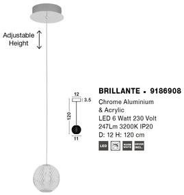 Pendul LED design decorativ BRILLANTE