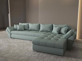 Colțar extensibil dumonde cu ladă de depozitare si sezut confortabil din spuma high-density, Loana XL Enjoy Mint II 335x185 cm