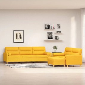 3153798 vidaXL Set canapea perne/perne decorative, 3 piese, galben, textil