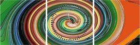 Tablou abstract - spirala colorata (cu ceas) (90x30 cm)