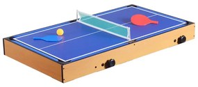 Masă de joc 4 în 1 pentru foosball, ping-pong, biliard și curling bowling