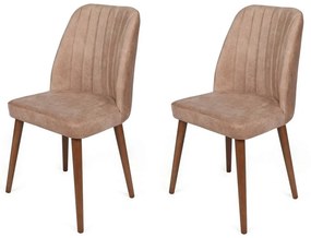 Set de scaune de sufragerie Alfa Beige și Walnut,2 buc.