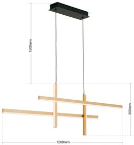 Lustra LED suspendata moderna stil minimalist STARGATE 38W negru/auriu