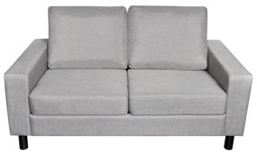 Set de canapele 5 persoane 2 piese Textil Gri deschis Gri deschis, Canapea 2 locuri + canapea 3 locuri 196 cm