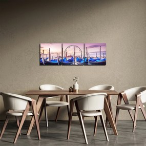 Tablou - Zorii în Veneția (cu ceas) (90x30 cm)